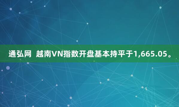 通弘网  越南VN指数开盘基本持平于1,665.05。